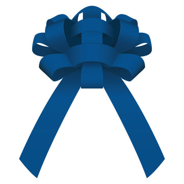 30" Shiny Vinyl Car Bow Blue w/magnet